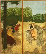 Edouard Vuillard Public Gardens.Little Girls Playing and The Examination France oil painting reproduction